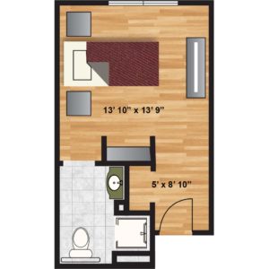 Maple Floor Plan 302 sq. ft.